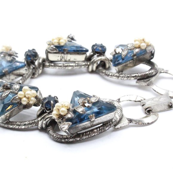 Henkel & Grosse for Christian Dior High End Designer Blue Triangular Bracelet - Picture 6 of 11